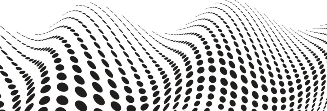 Wavy Halftone Dot Pattern &ndash; Abstract Optical Art Background