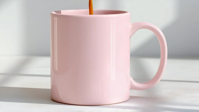 Pink Ceramic Mug Mockup on White Background for Branding Use