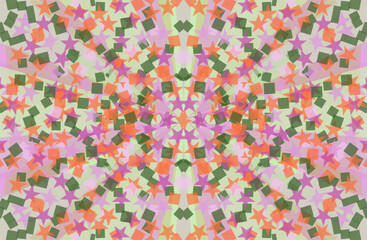 イラスト素材・カラフルな万華鏡、美しい幾何学模様