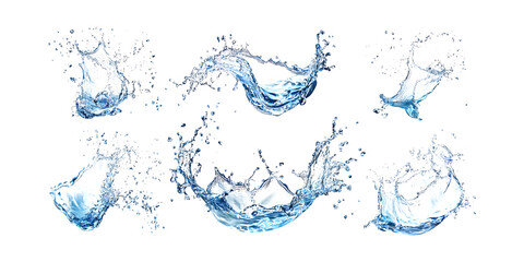 Pack Collection Water Splash Dynamic Liquid Texture Abstract Background Design Elements for Digital Art Websites and Visual Projects set against transparent background
