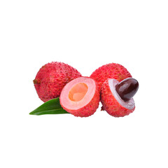 Realistic 3d Vector illustration of fresh Lychee