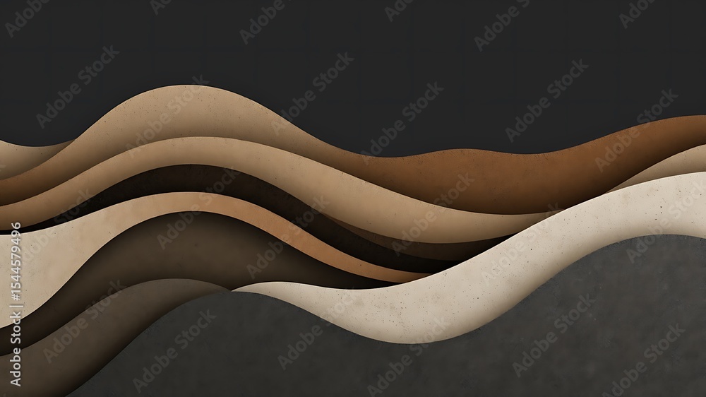 Poster abstract brown and beige wave pattern background image