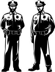 Flat Vector Illustration of Police Officer Icon