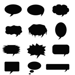 Assorted Black Speech Bubble Shapes for Different Conversational Scenarios