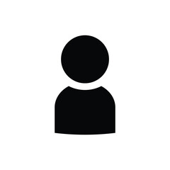 Person Profile Silhouette Icon - Minimalist Vector for Websites, Apps, and UI Design