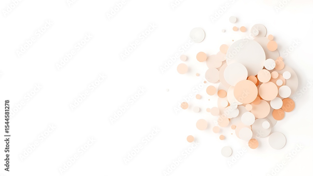 Poster abstract background with overlapping peach and white circles