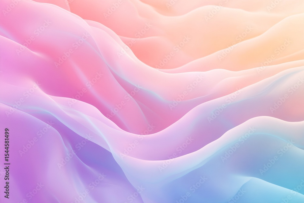 Poster pastel colors blend together in soft gradient waves that flow gently across the canvas, creating an 