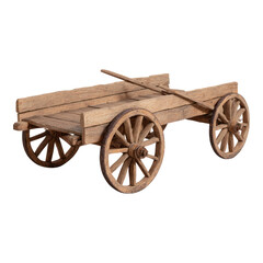 Fototapeta premium Isolated Wooden Cart with Transparent Background for Creative Use