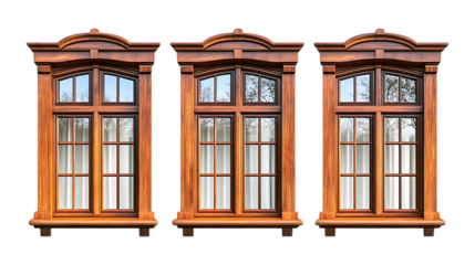 Pack Collection Elegant Wooden Windows Architectural Details  Design Inspiration set against transparent background