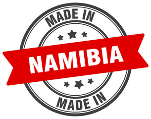 Made in Namibia round sign. Made in Namibia stamp.