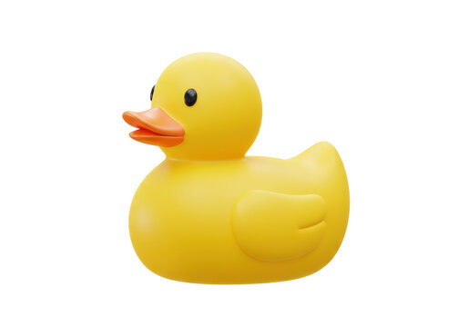 Isolated Cheerful Yellow Rubber Duck
