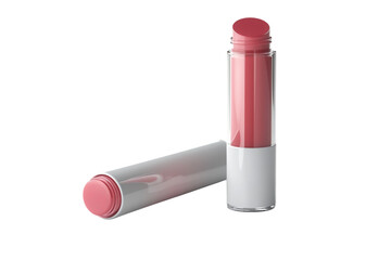 Unveiling a new lipstick shade promising a touch of rosy allure and subtle elegance for on transparent background