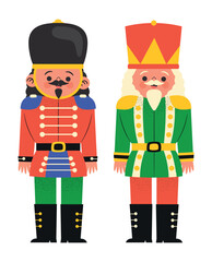 Hand drawn flat nutcrackers collection