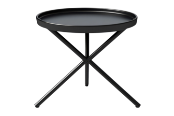 Sleek black side table a versatile accent piece ready to elevate any modern space with its on transparent background