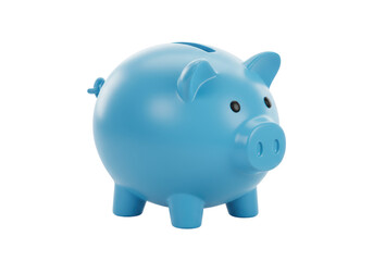 Isolated Blue Piggy Bank for Savings