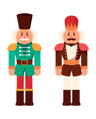 Hand drawn flat nutcrackers collection