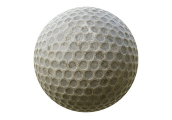 Isolated Weathered Gray Golf Ball