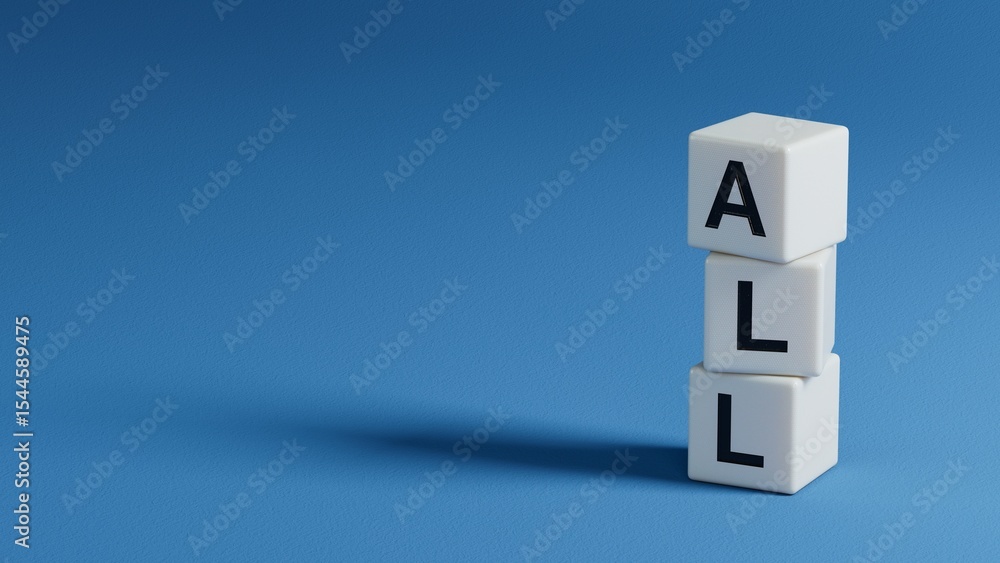 Poster all text on wooden elements.3d rendering on blue background.