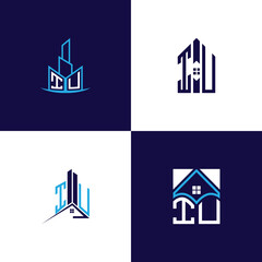 IU Real Estate Lettermark Logo Design Set – Modern Architecture and Building Concepts
