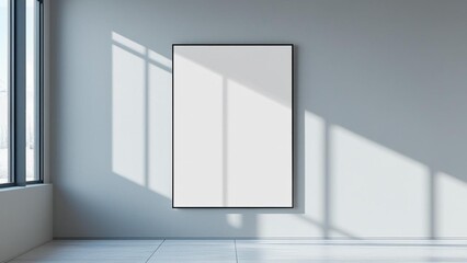 Blank poster on the wall in modern office