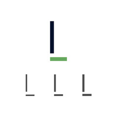 Art modern uppercase letter L made logo style, vector illustration 10 EPS
