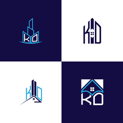 Obraz premium KD Real Estate Lettermark Logo Design Set – Modern Architecture and Building Concepts
