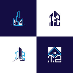 Fototapeta premium TZ Real Estate Lettermark Logo Design Set – Modern Architecture and Building Concepts