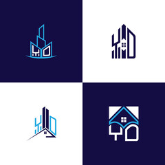 Fototapeta premium YD Real Estate Lettermark Logo Design Set – Modern Architecture and Building Concepts