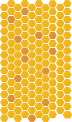 A yellow honeycomb pattern isolated on transparent background