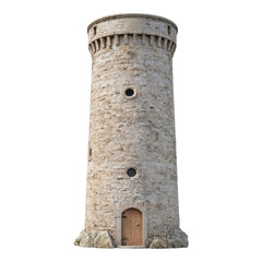 Isolated Stone Tower on Transparent Background for Creative Projects