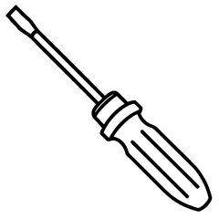 Hand Tool Screwdriver Line Art