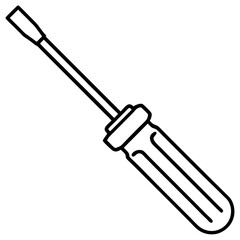 Hand Tool Screwdriver Line Art