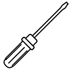 Hand Tool Screwdriver Line Art