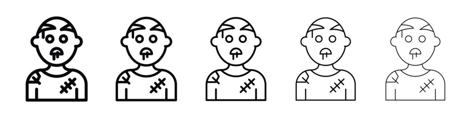 Zombie icon filled flat sign concept for web design.