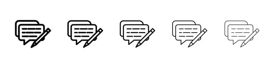 Write comment icon filled flat sign concept for web design.