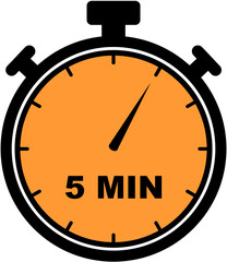 Five Minute Timer Stopwatch Icon for Time Management and Productivity