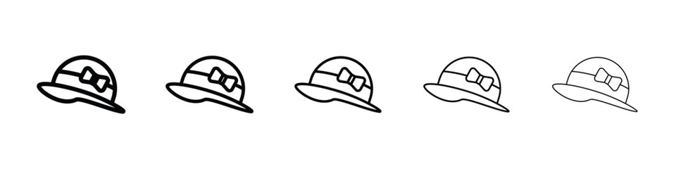 Woman hat icon filled flat sign concept for web design.