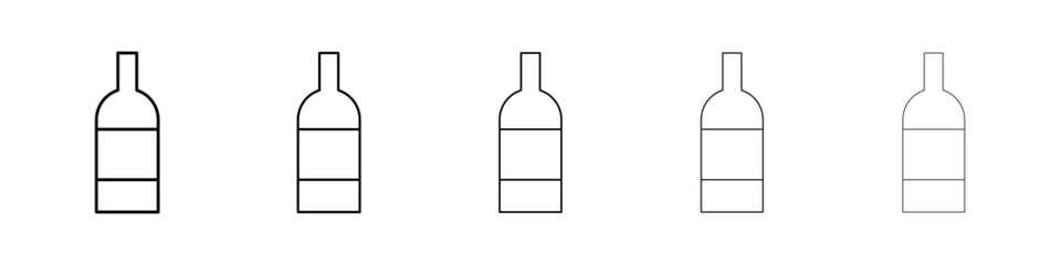 Wine bottle icon filled flat sign concept for web design.