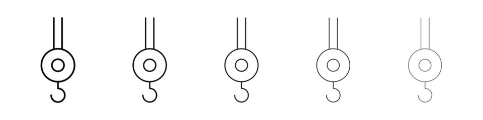 Winch hook icon filled flat sign concept for web design.