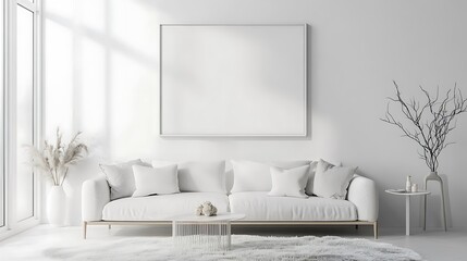 modern interior with white sofa