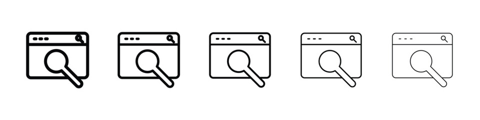 Web search icon filled flat sign concept for web design.