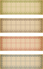 Obraz premium Set of Four Plaid Patterned Banners with Dotted Borders