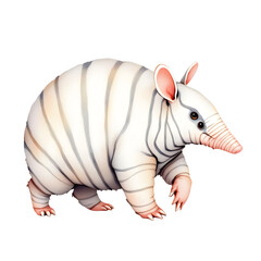 Obraz premium Cartoon armadillo isolated on transparent background