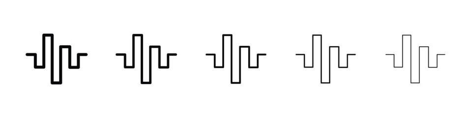 Wave square icon filled flat sign concept for web design.