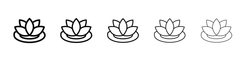 Water lily icon filled flat sign concept for web design.