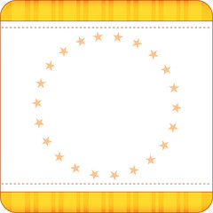 Yellow and White Rectangular Frame with Star Border