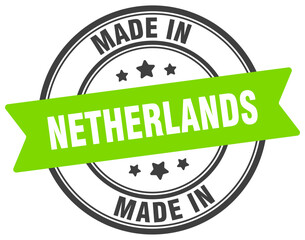 Made in Netherlands round sign. Made in Netherlands stamp.