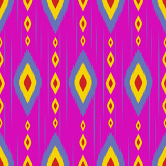 Beautiful Ikat seamless pattern design by geometric 