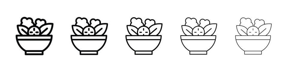 Vegetable salad meal icon filled flat sign concept for web design.