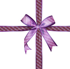 Purple Plaid Gift Ribbon with Bow